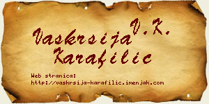 Vaskrsija Karafilić vizit kartica